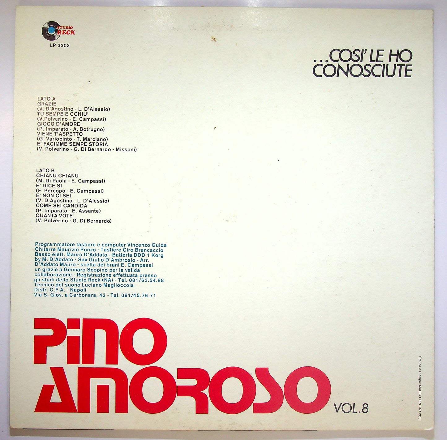 EBOND Pino Amoroso - ...Cosi Le Ho Conosciute Vinile V082138