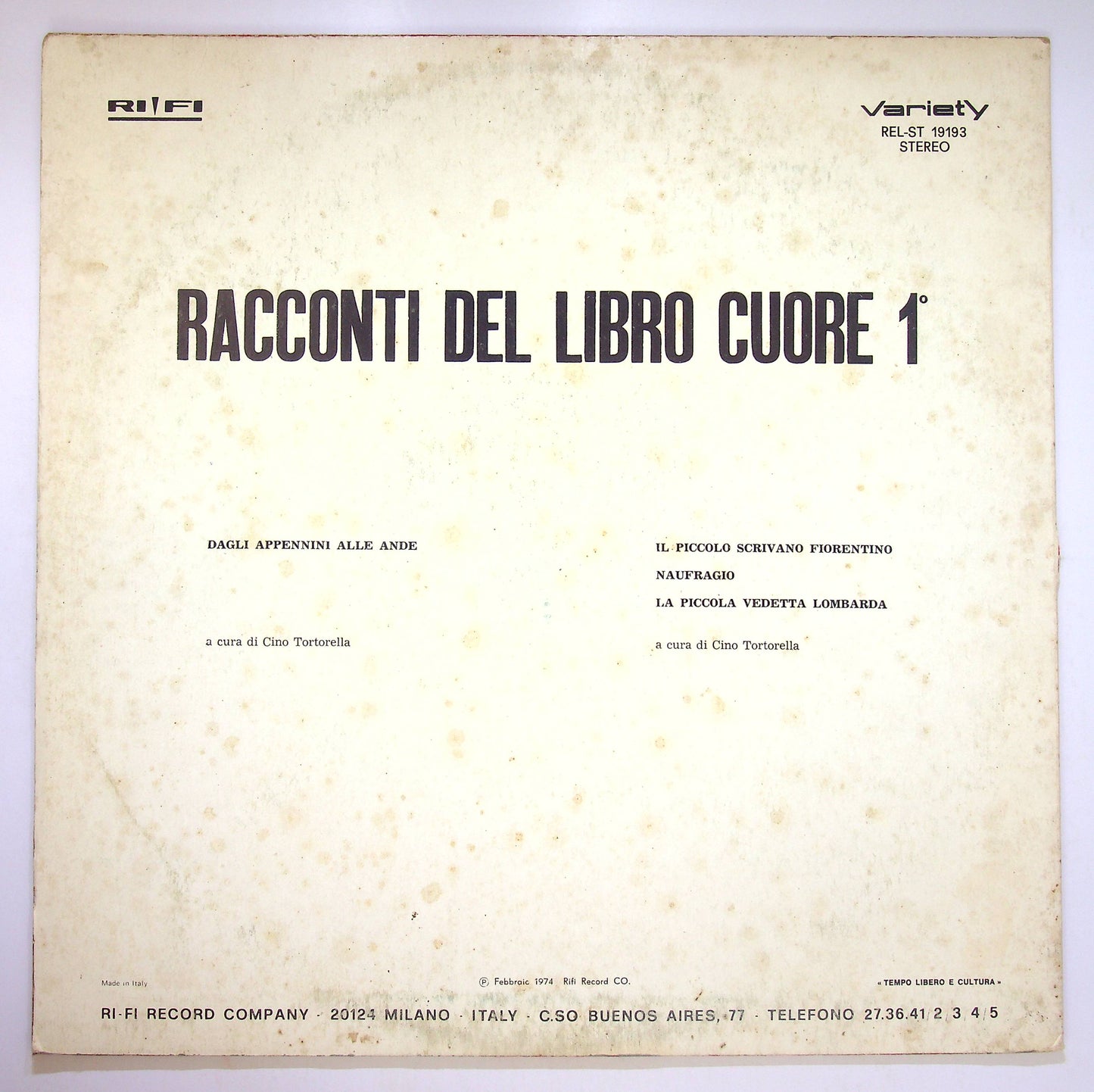 EBOND Cino Tortorella - Racconti DelCuore 1° Vinile V083074