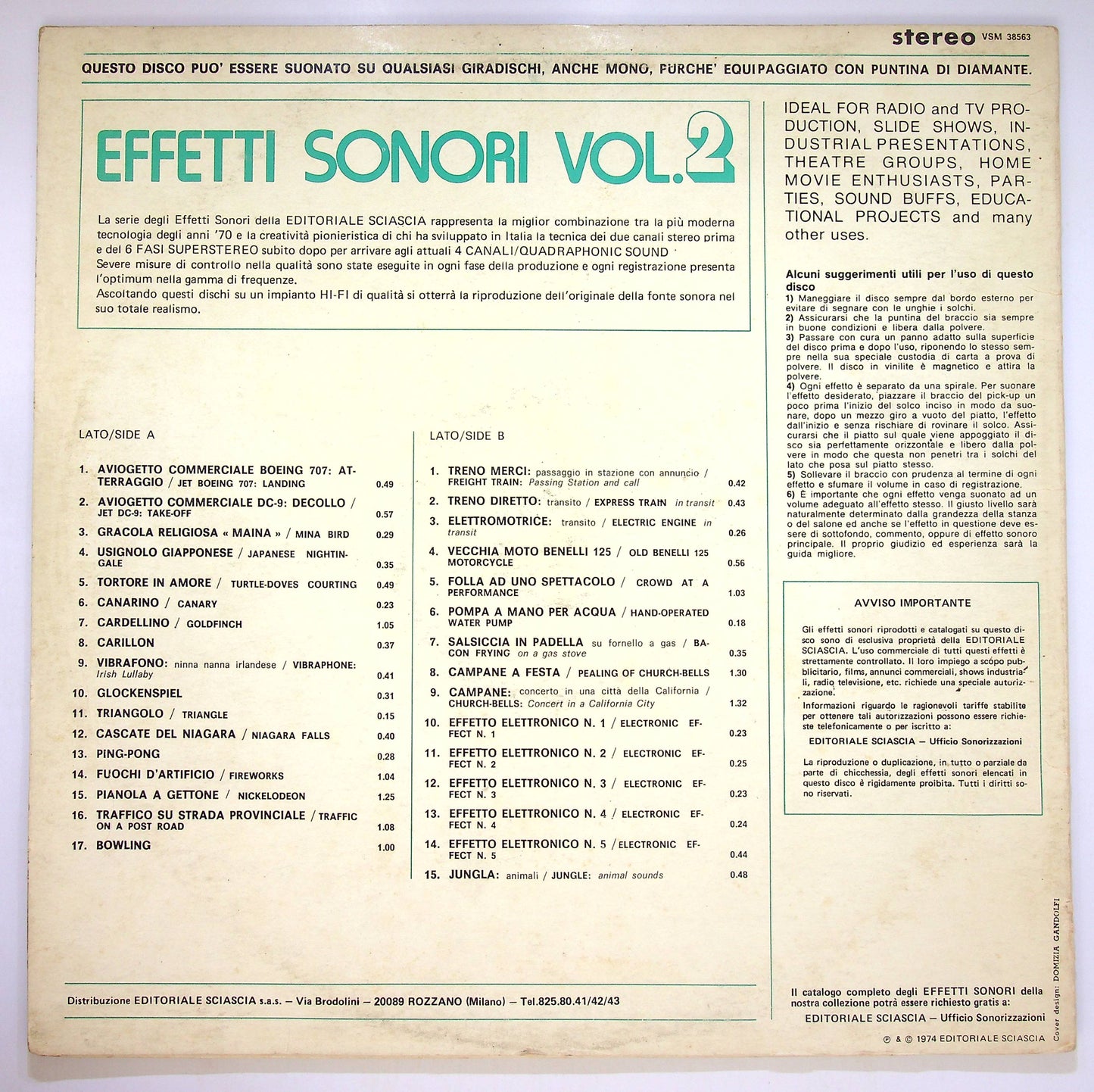 EBOND No Artist - Sound Effects 2 - Effetti Sonori Vol. 2 Vinile V083076