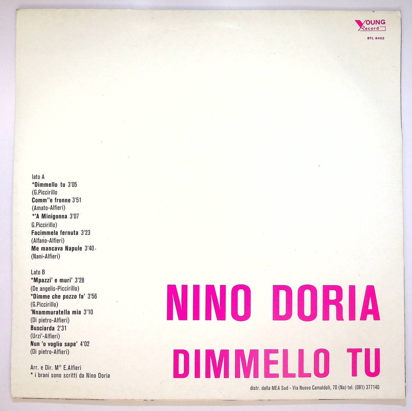 EBOND Nino Doria - Dimmello Tu Vinile V083087