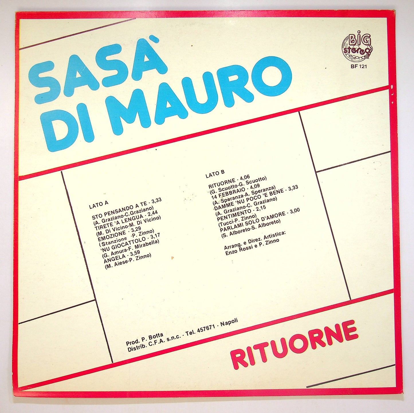 EBOND Sasa Di Mauro - Rituorne Vinile V083088