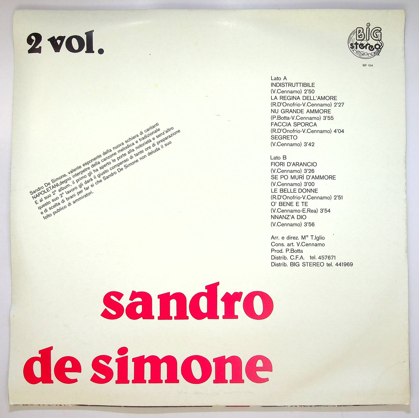 EBOND Sandro De Simone - Vol. 2 Vinile V083089