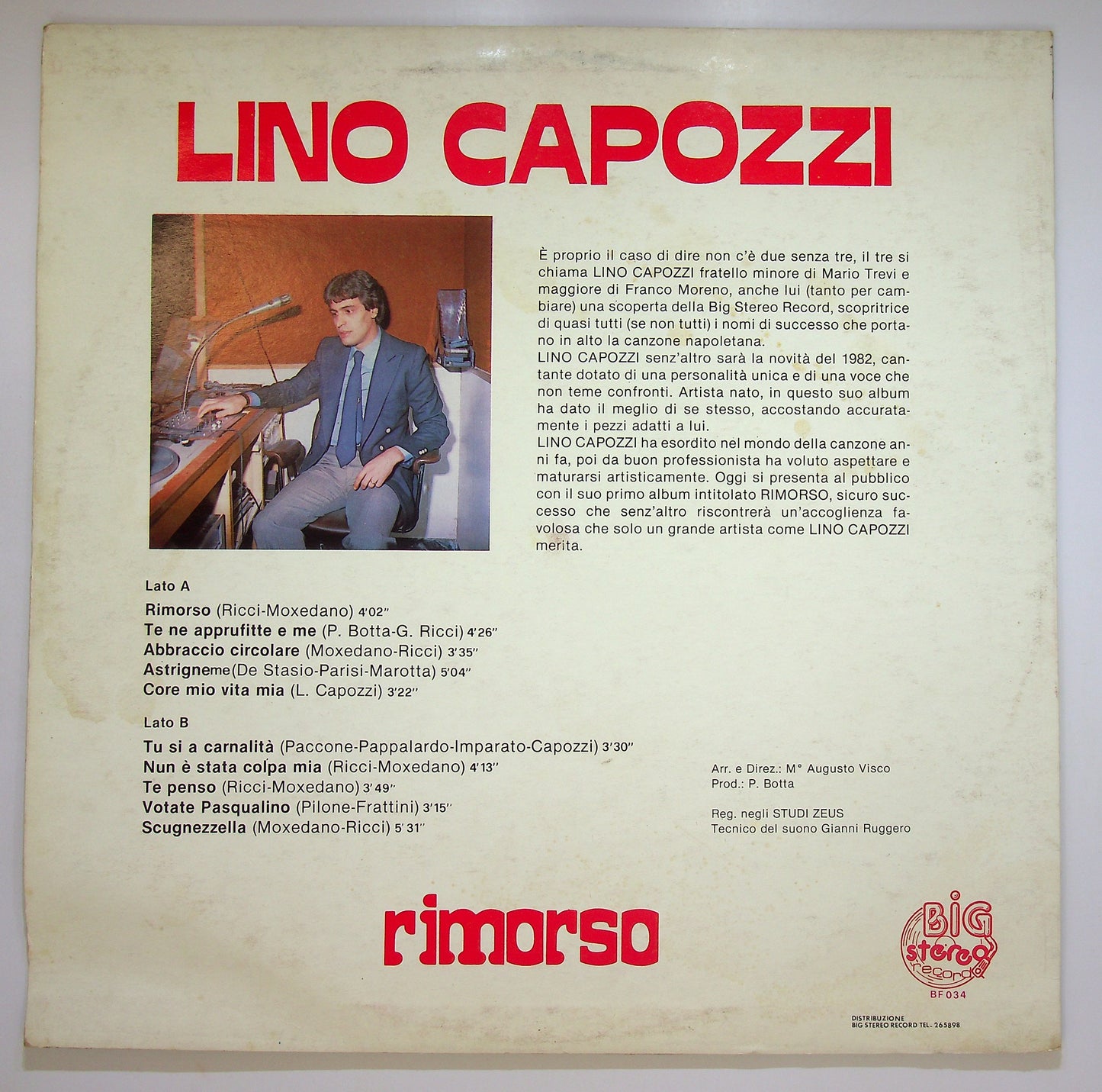 EBOND Lino Capozzi - Rimorso Vinile V083142