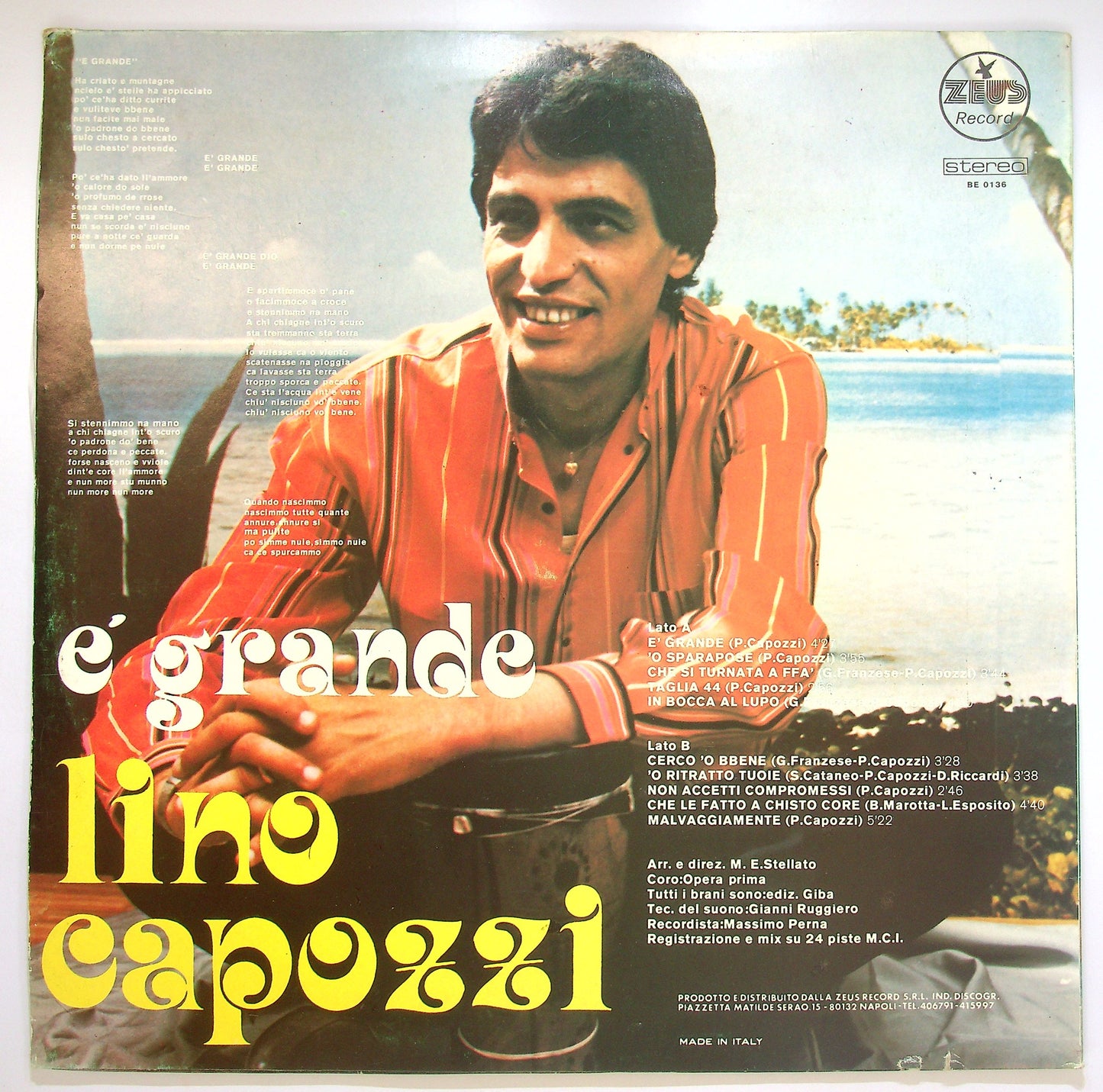 EBOND Lino Capozzi - E Grande Vinile V083143
