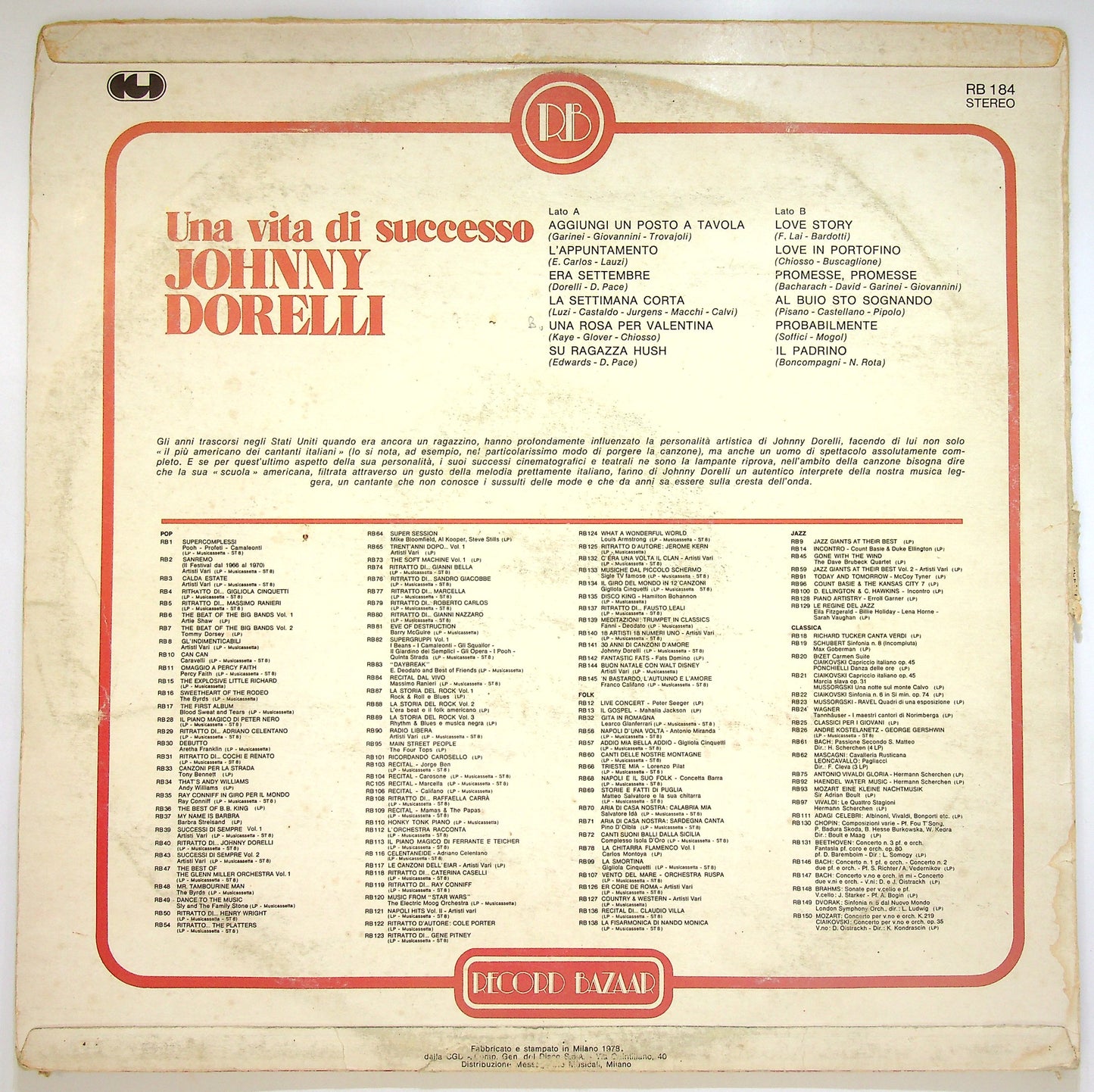 EBOND Johnny Dorelli - Una Vita Di Successo Vinile V084034