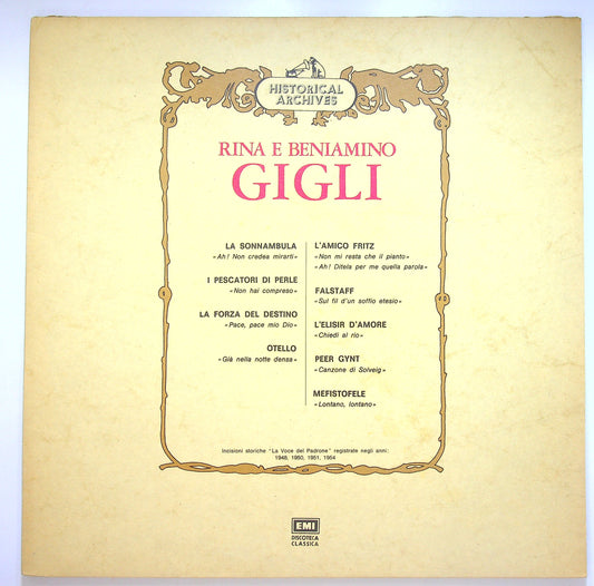 EBOND Rina E Beniamino Gigli Vinile V084132