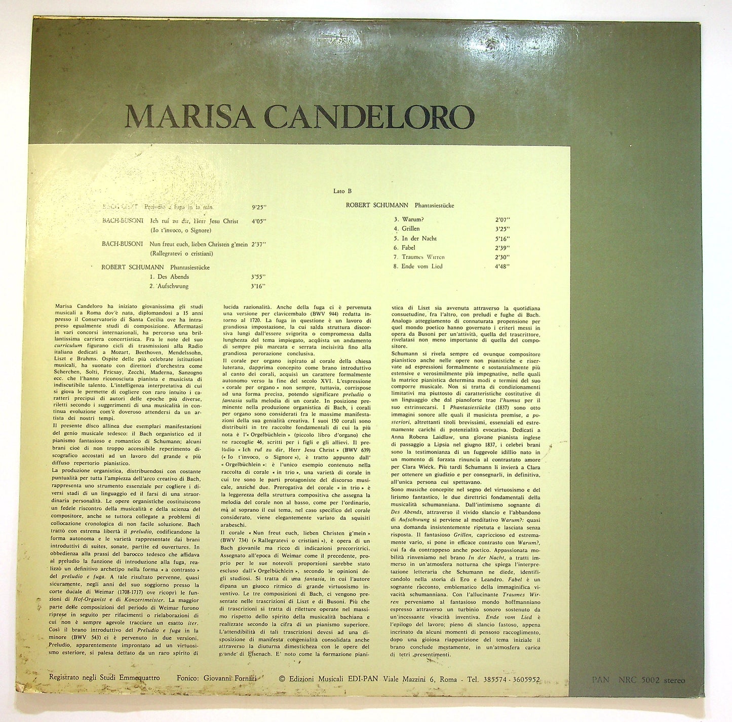 EBOND Marisa Candeloro - Bach-Liszt Bach-Busoni Schuman Vinile V084134
