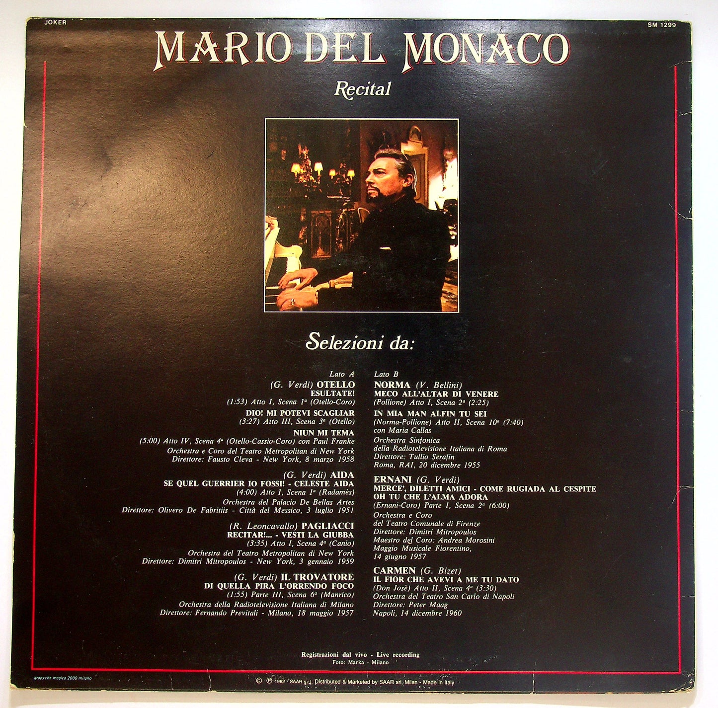 EBOND Mario del Monaco - Recital Vinile V084137