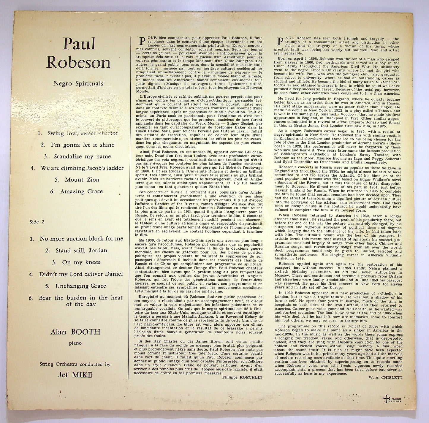 EBOND Paul Robeson - Negro Spirituals Vinile V085012