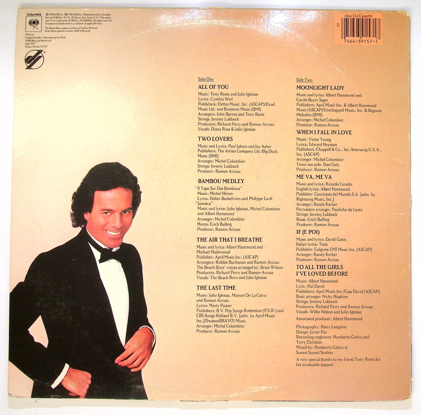 EBOND Julio Iglesias - 1100 Bel Air Place Vinile V085082