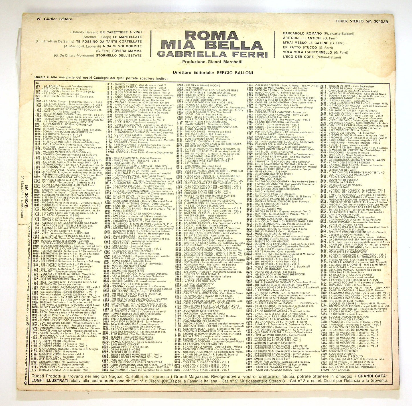 EBOND Gabriella Ferri - Roma Mia Bella Vinile V085105