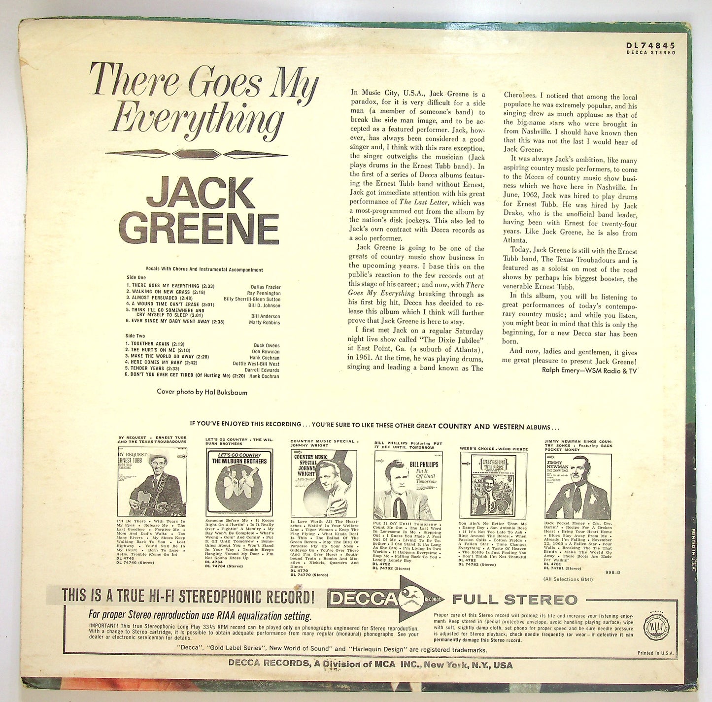 EBOND Jack Greene - There Goes My Everything Vinile V085144