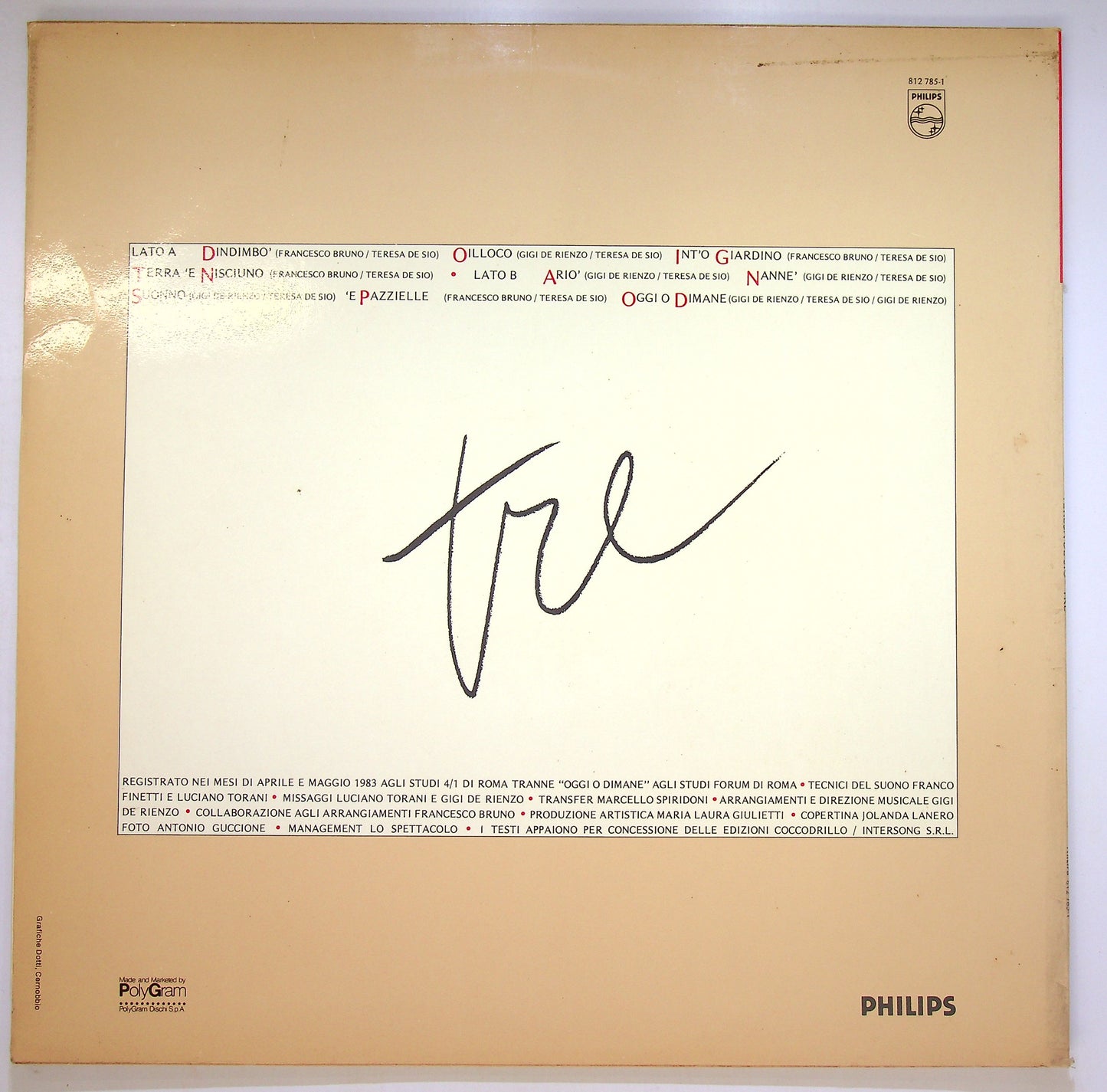 EBOND Teresa De Sio - Tre Vinile V086003