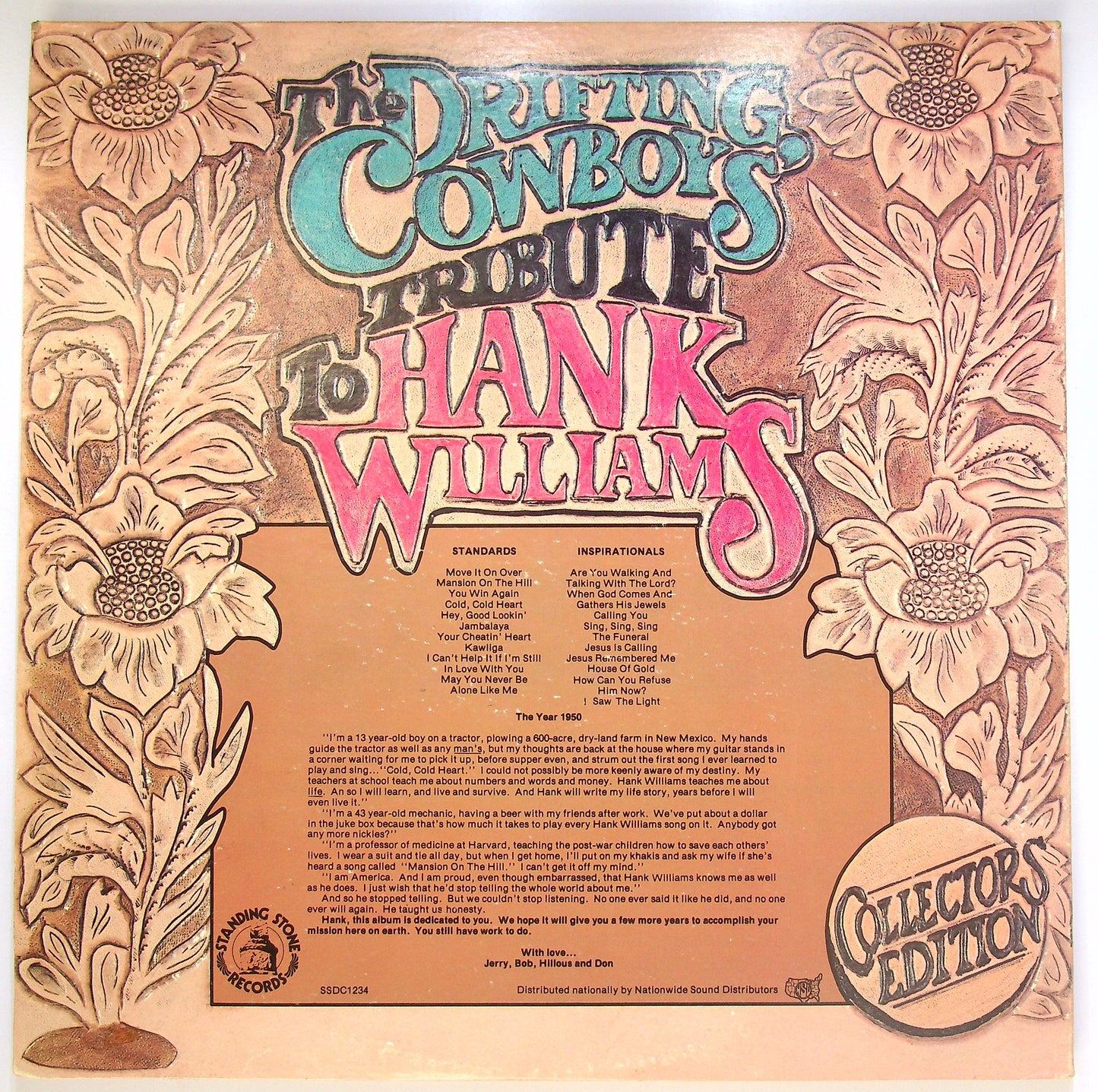 EBOND The Drifting Cowboys - Tribute To Hank Williams Vinile V087065