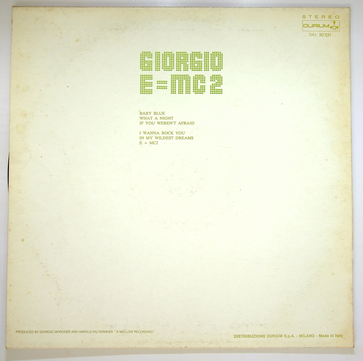 EBOND Giorgio - E=MC² Vinile V087092