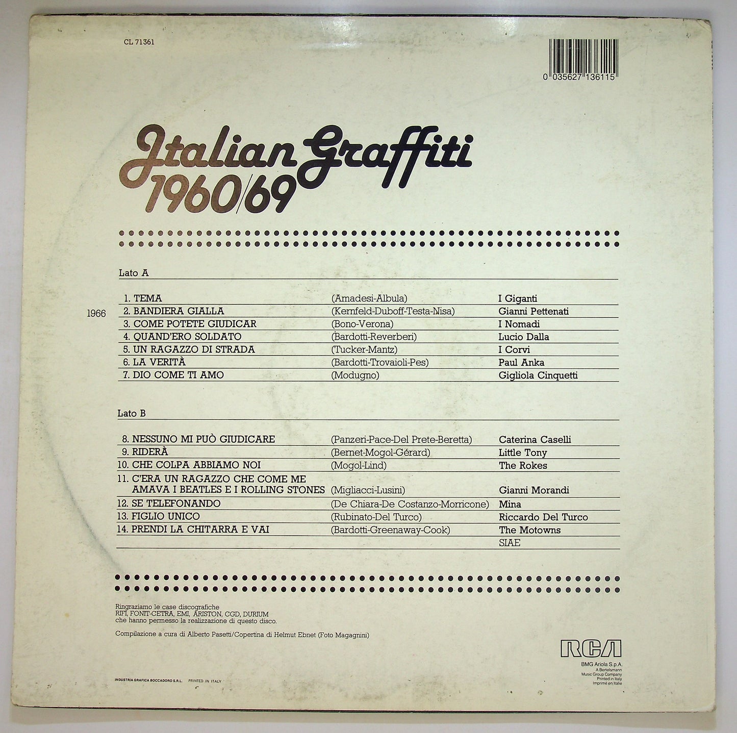 EBOND Various - Italian Graffiti 1966 Vinile V088136