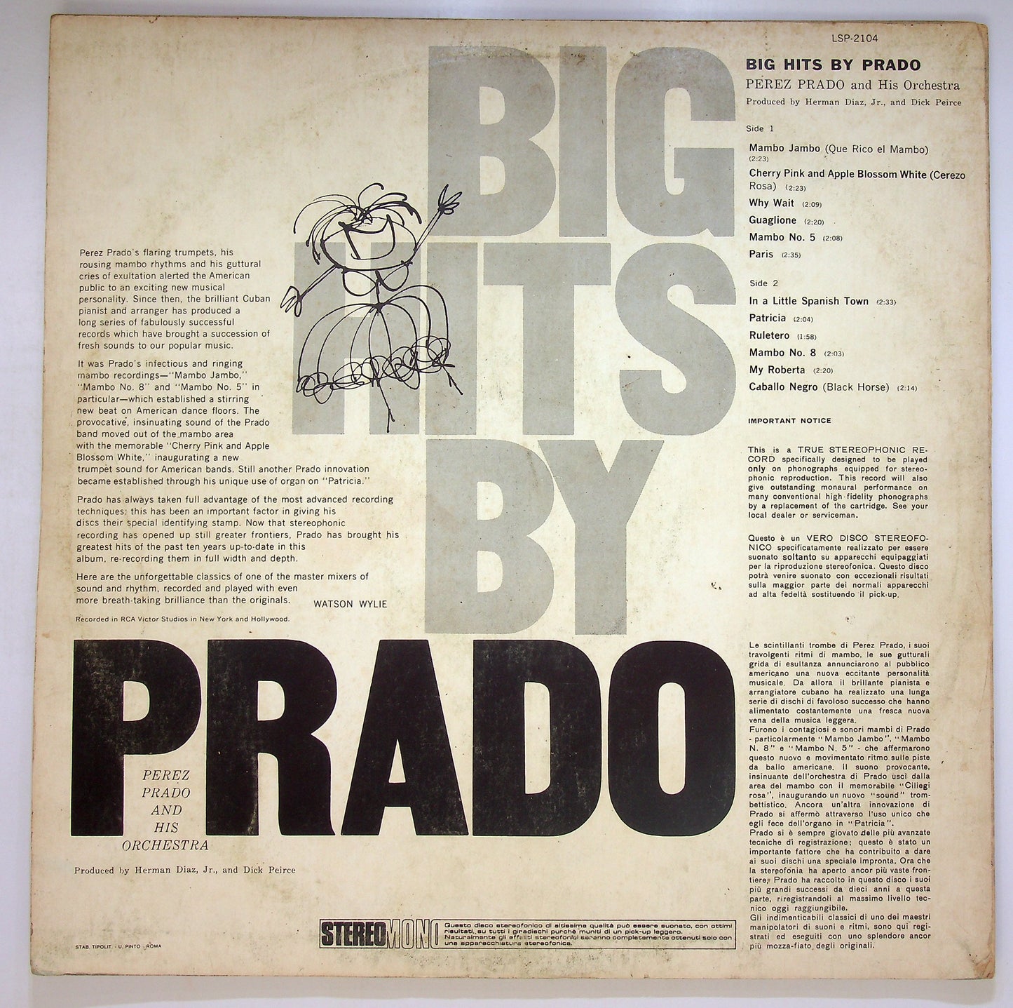 EBOND Perez Prado And His Orchestra - Big Hits By Prado Vinile V088139