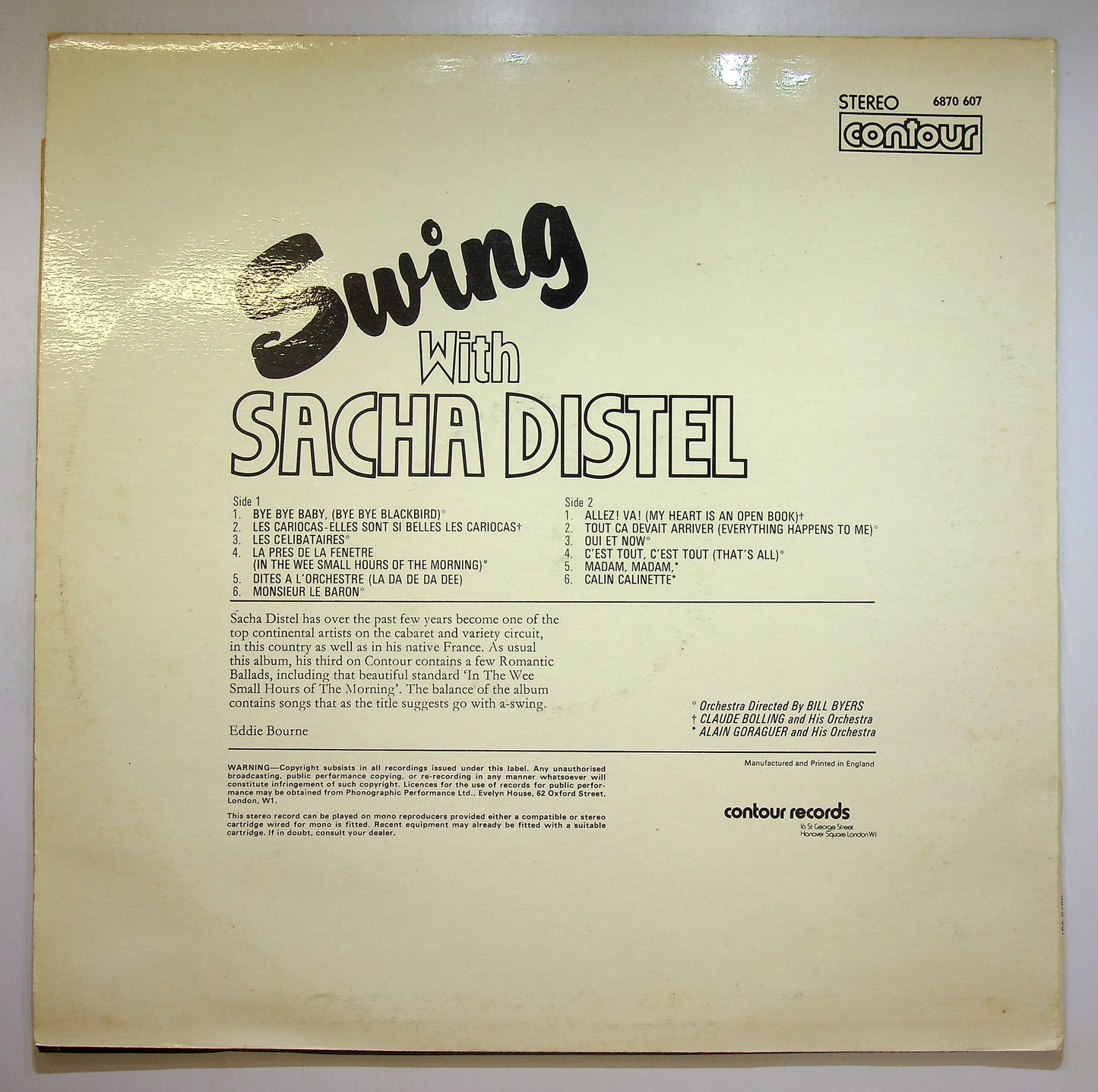 EBOND Sacha Distel - Swing With Sacha Distel Vinile V089003
