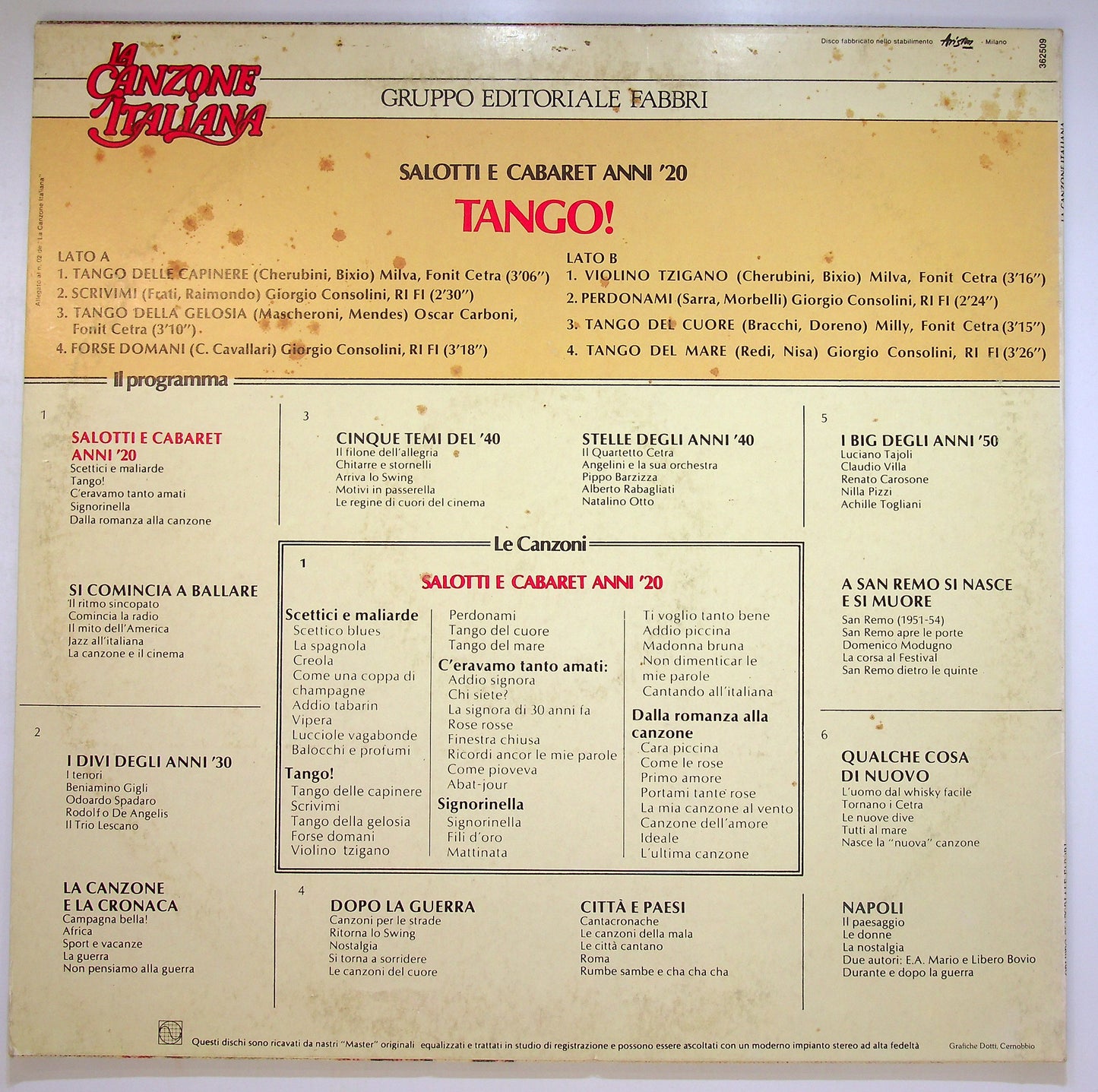 EBOND Various - Salotti E Cabaret Anni '20: 'Tango !' Vinile V089015