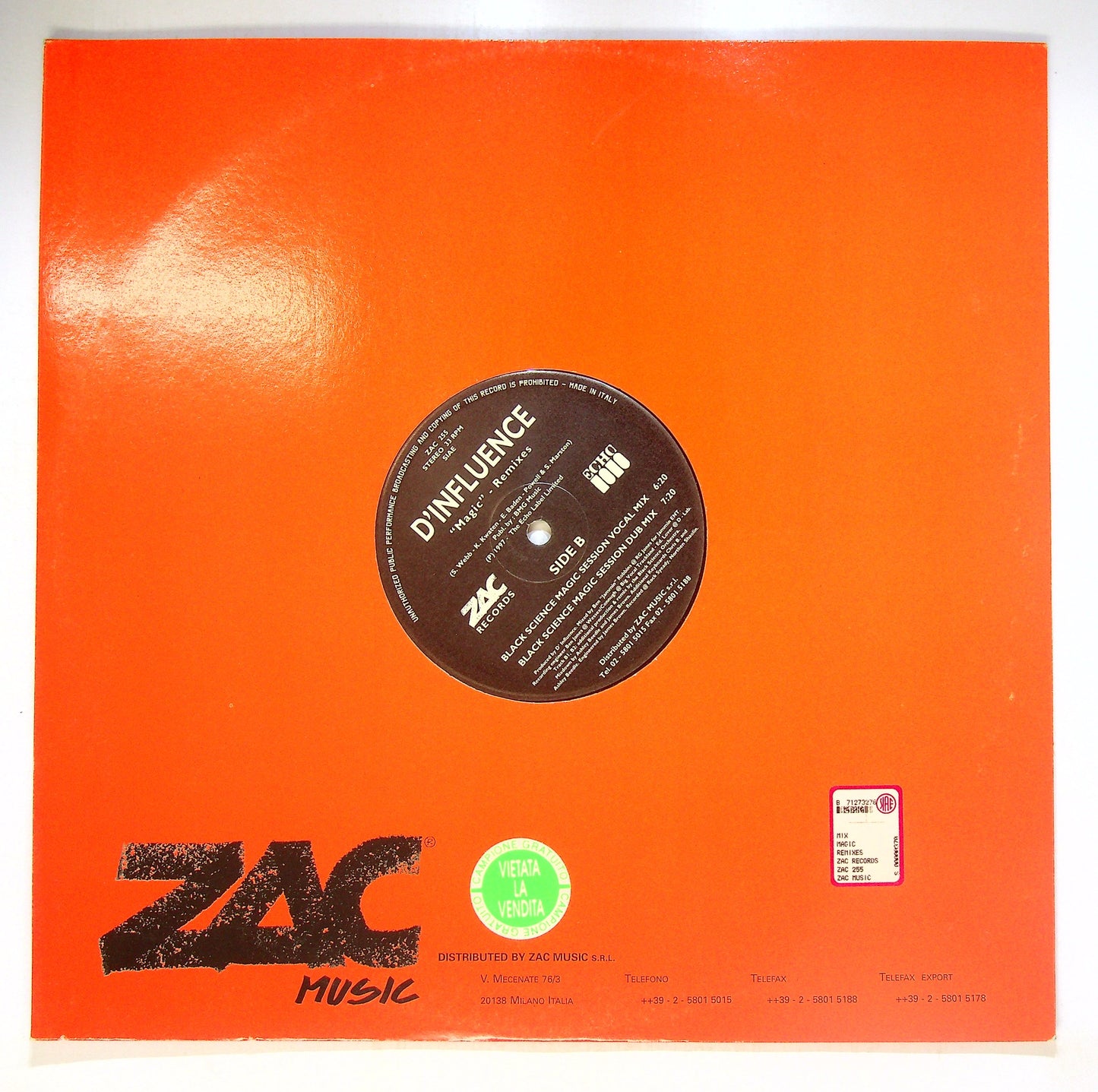EBOND D'Influence - Magic - Remixes Vinile V089116