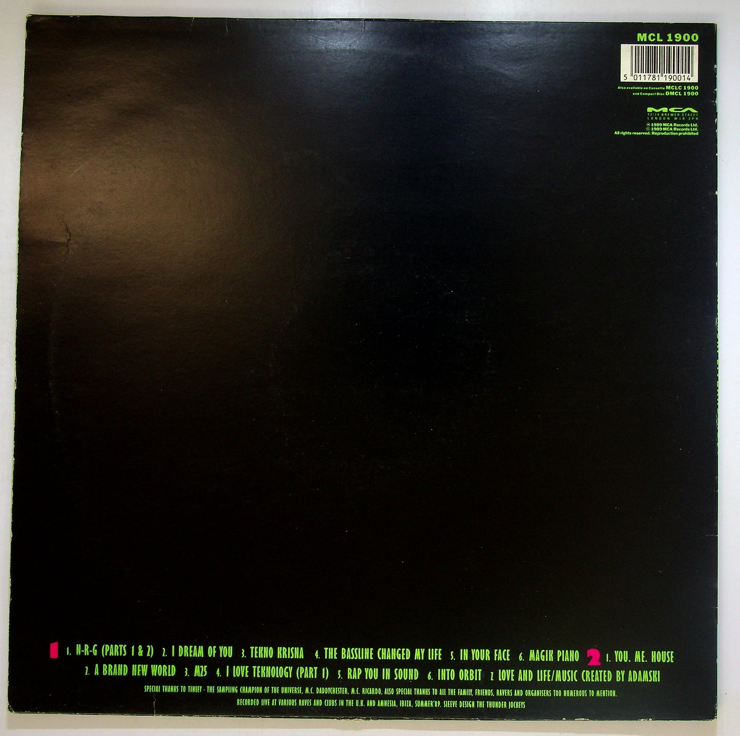 EBOND Adamski - Liveandirect Vinile V091079