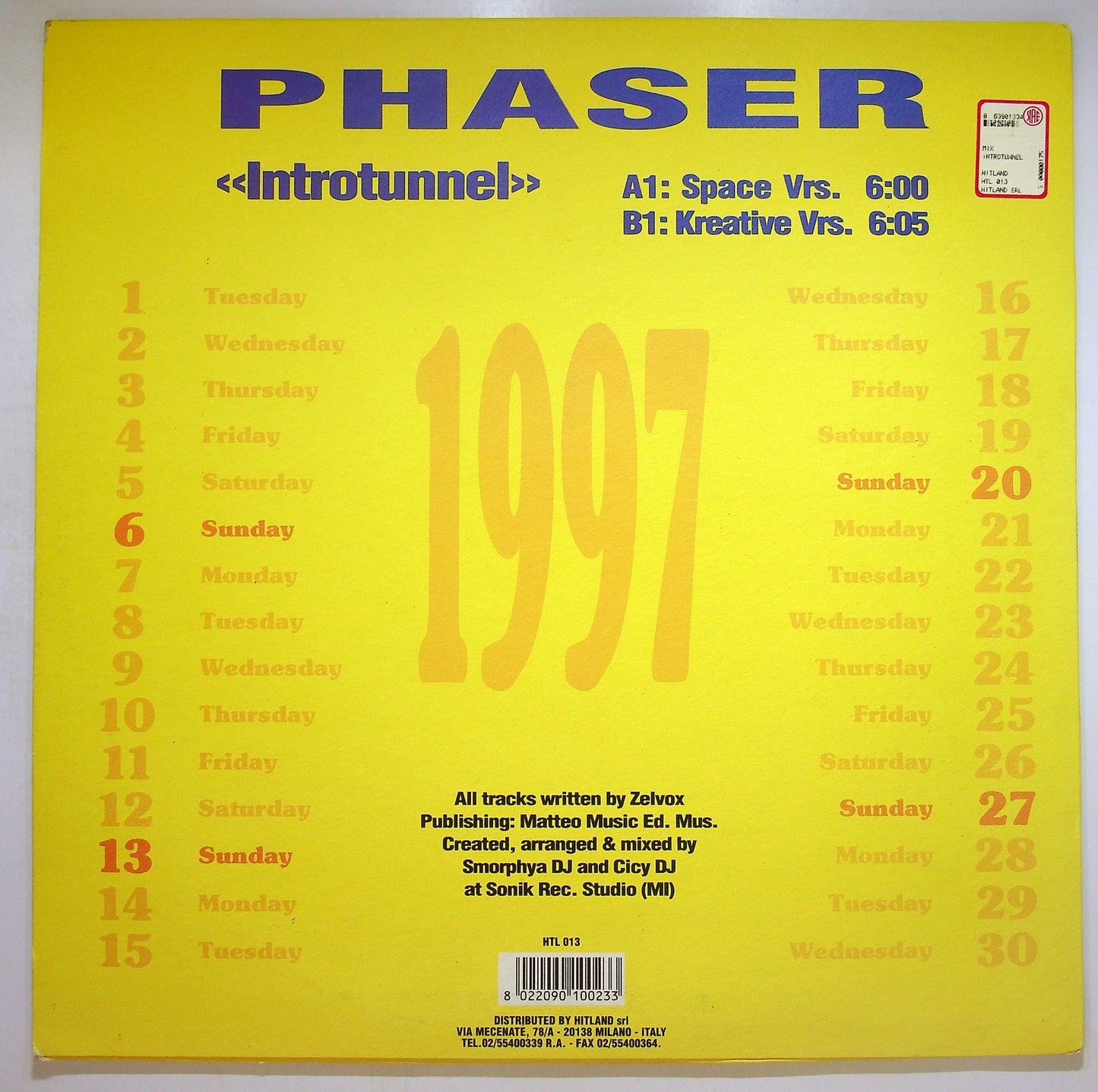 EBOND Phaser - Introtunnel Vinile V091127