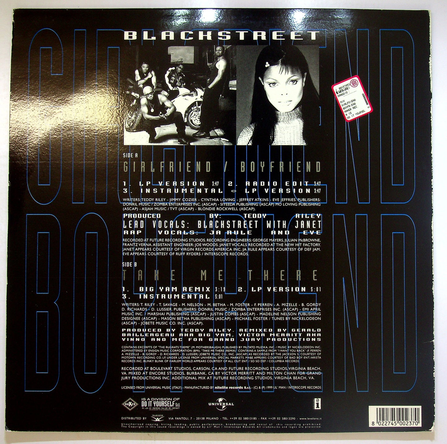 EBOND Blackstreet - Girlfriend / Boyfriend / Take Me There Vinile V093075