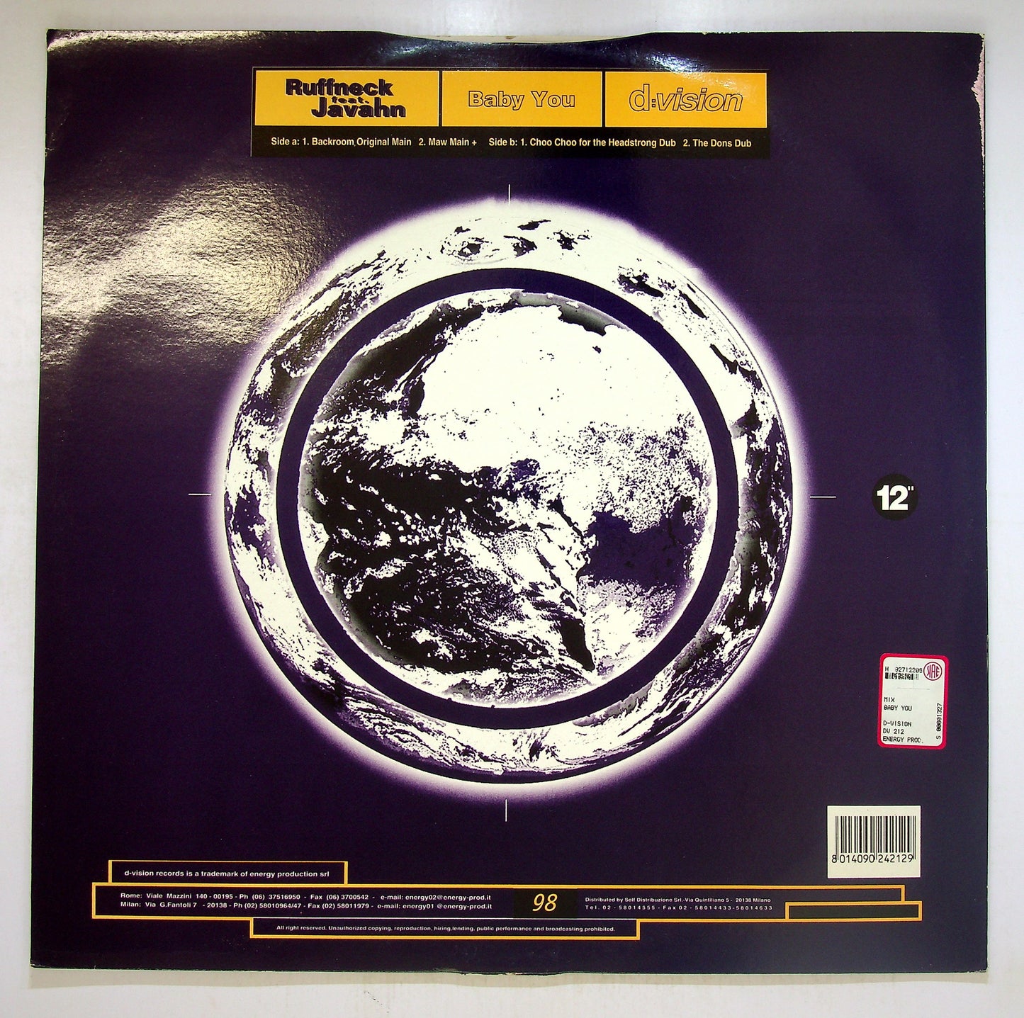 EBOND Ruffneck Featuring Yavahn - Baby You Vinile V093084