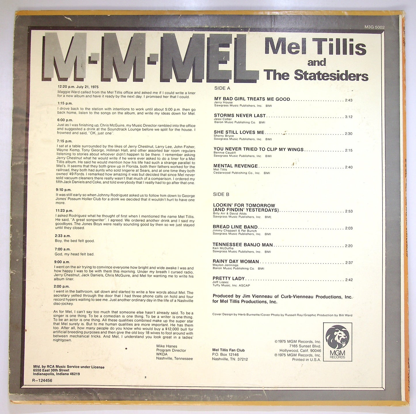 EBOND Mel Tillis And The Statesiders - M-M-Mel Vinile V094026