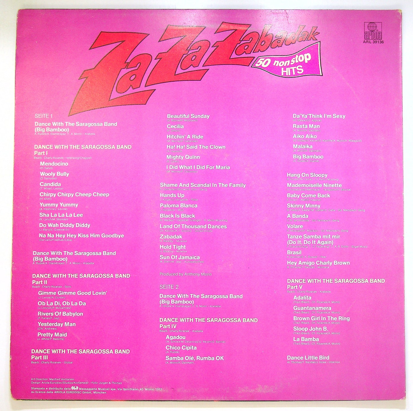 EBOND Saragossa Band - Za Za Zabadak Vinile V094123