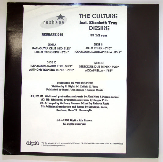EBOND The Culture Featuring Elizabeth Troy - Desire Vinile V095027