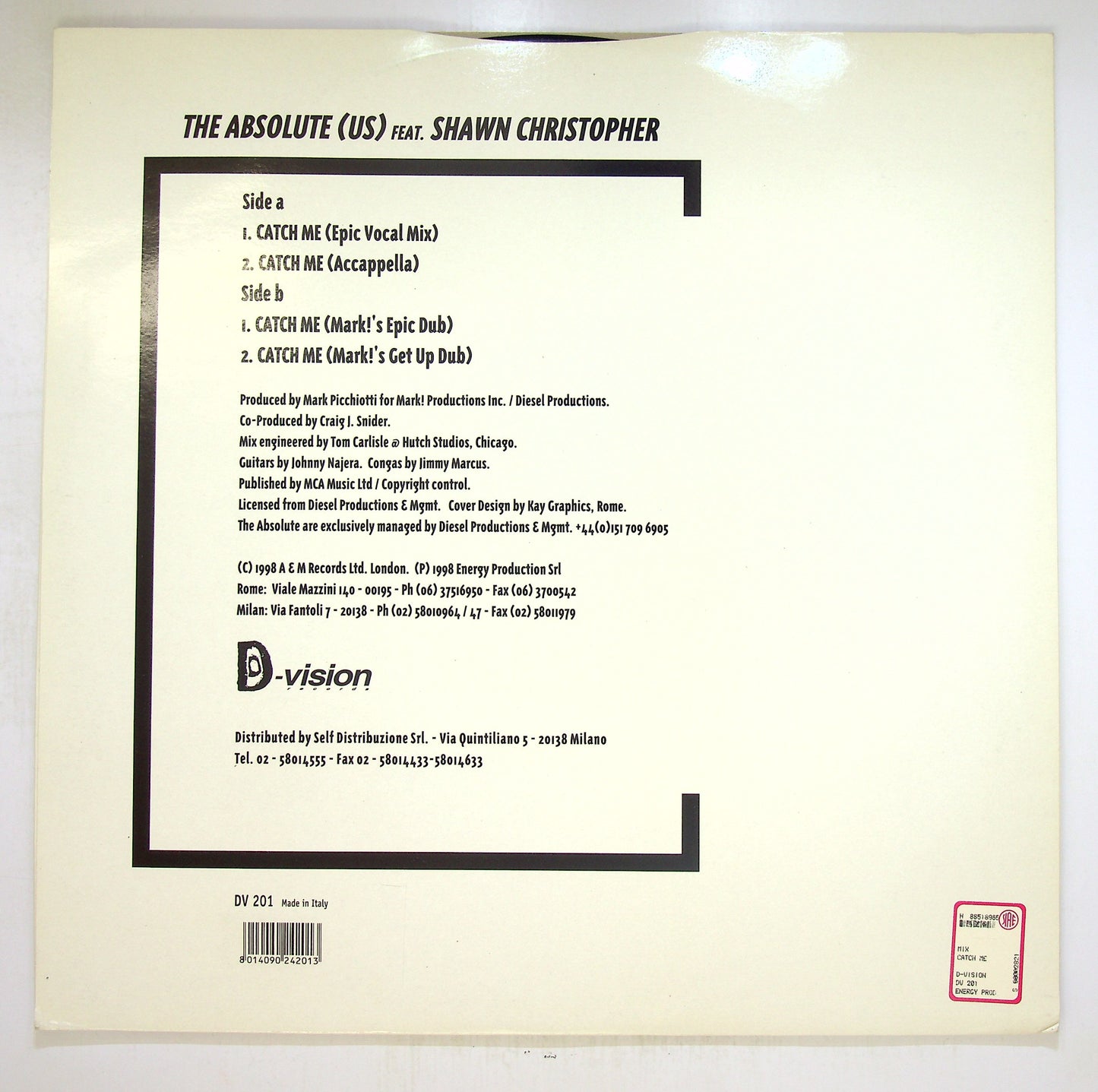 EBOND The Absolute (US) Shawn Christopher - Catch Me Vinile V095140