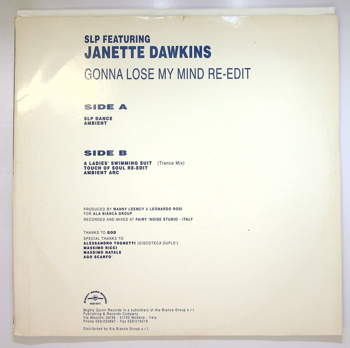 EBOND SLP Feat. Janette Dawkins - Gonna Lose My Mind (Re-Edit) Vinile V097010