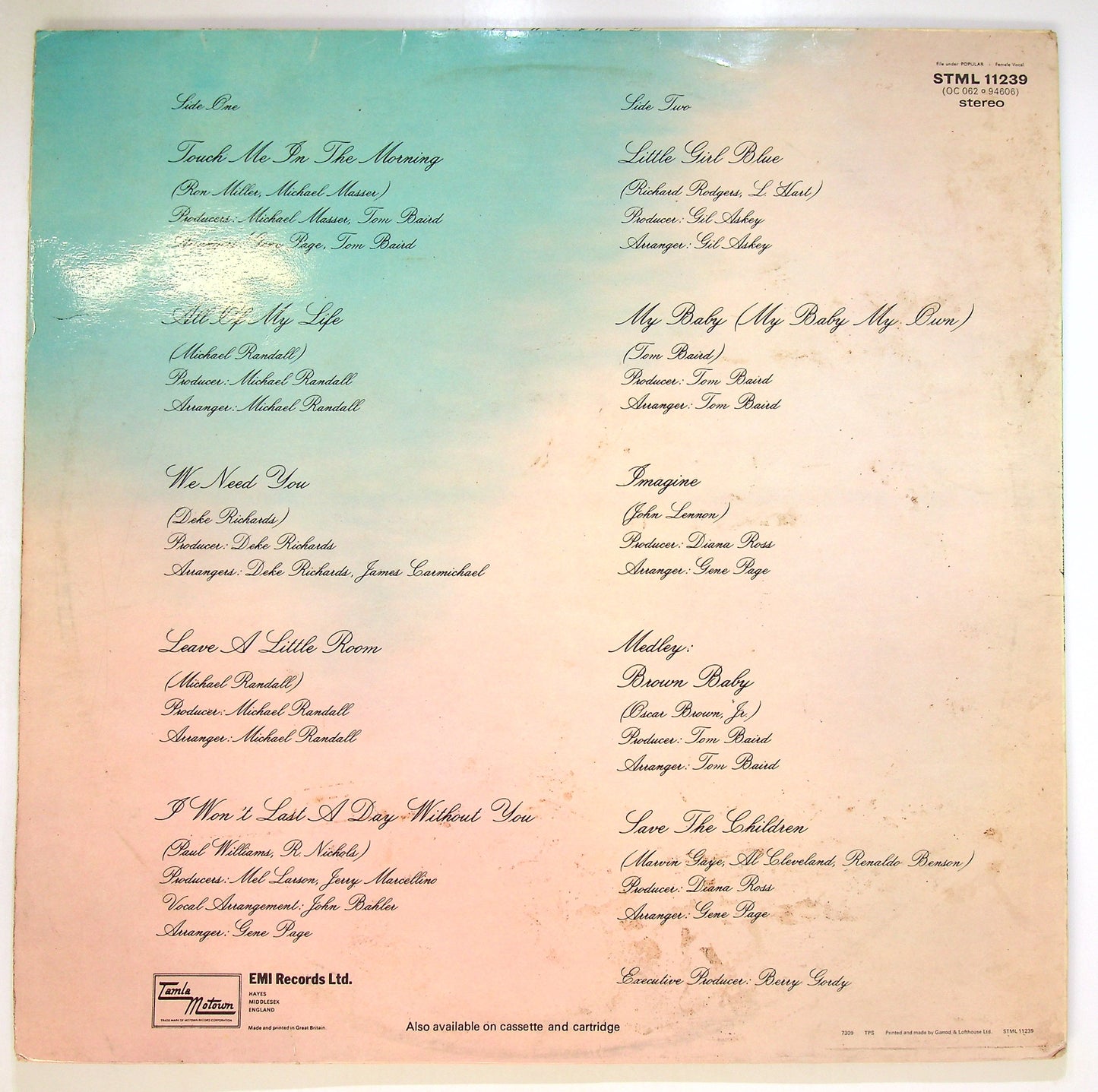 EBOND Diana Ross - Touch Me In The Morning Vinile V097064