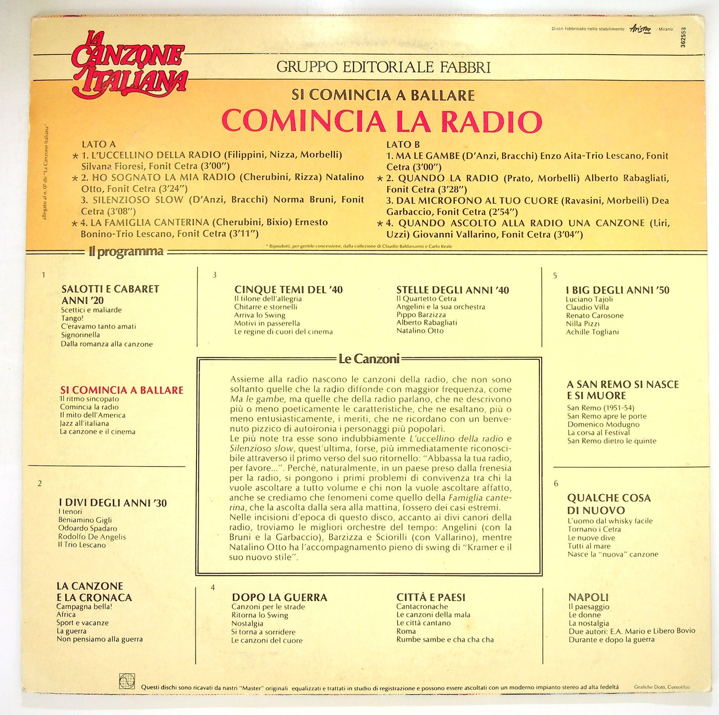 EBOND Various - Comincia La Radio Vinile V098067