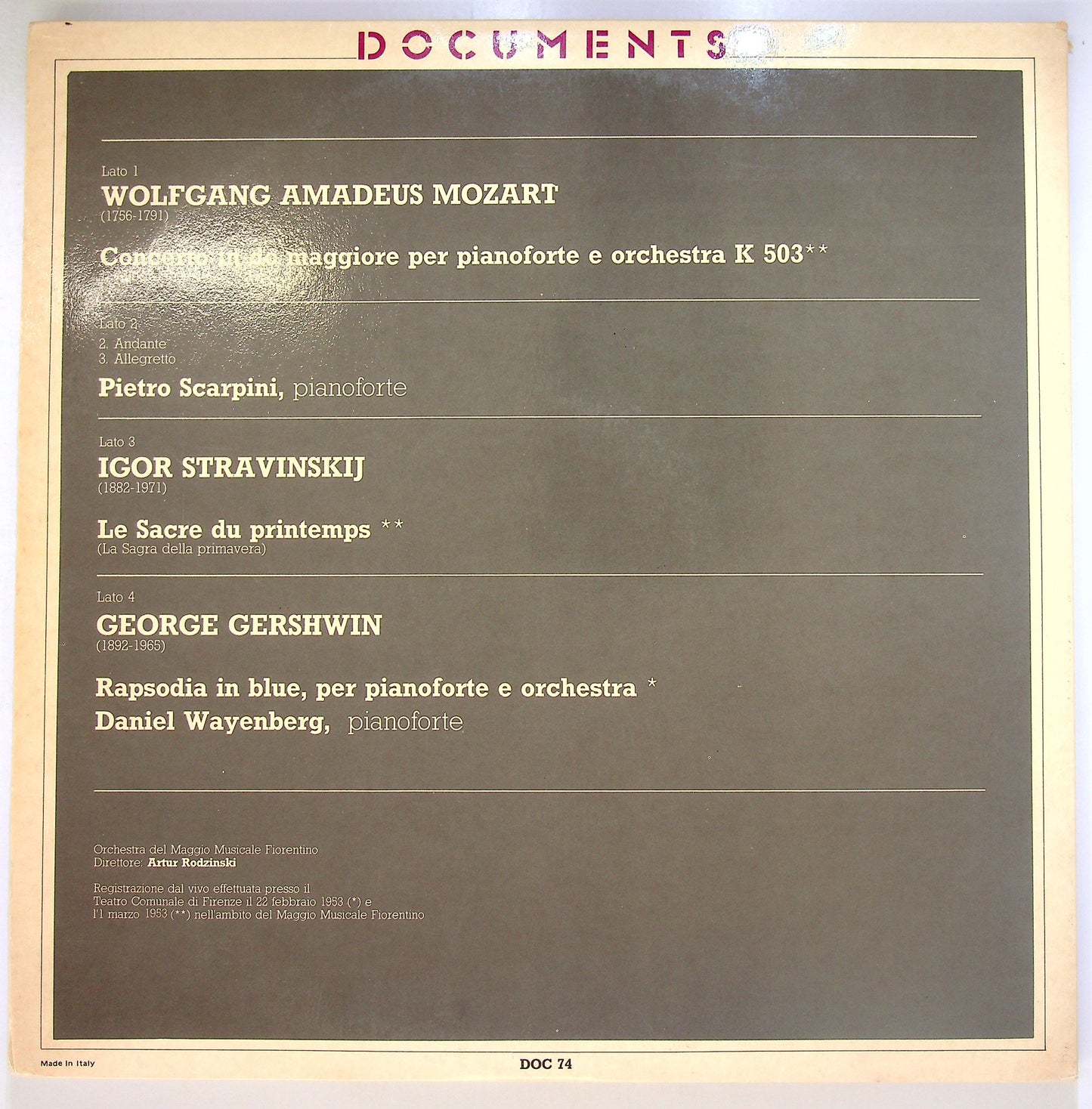 EBOND Artur Rodzinski - Mozart, Stravinskij, Gershwin Vinile V099005