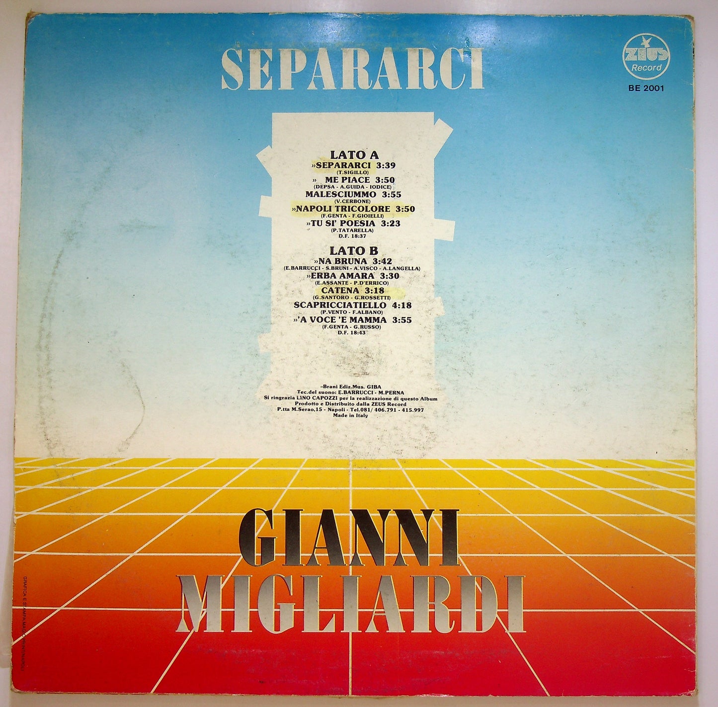 EBOND Gianni Migliardi - Separarci Vinile V099040