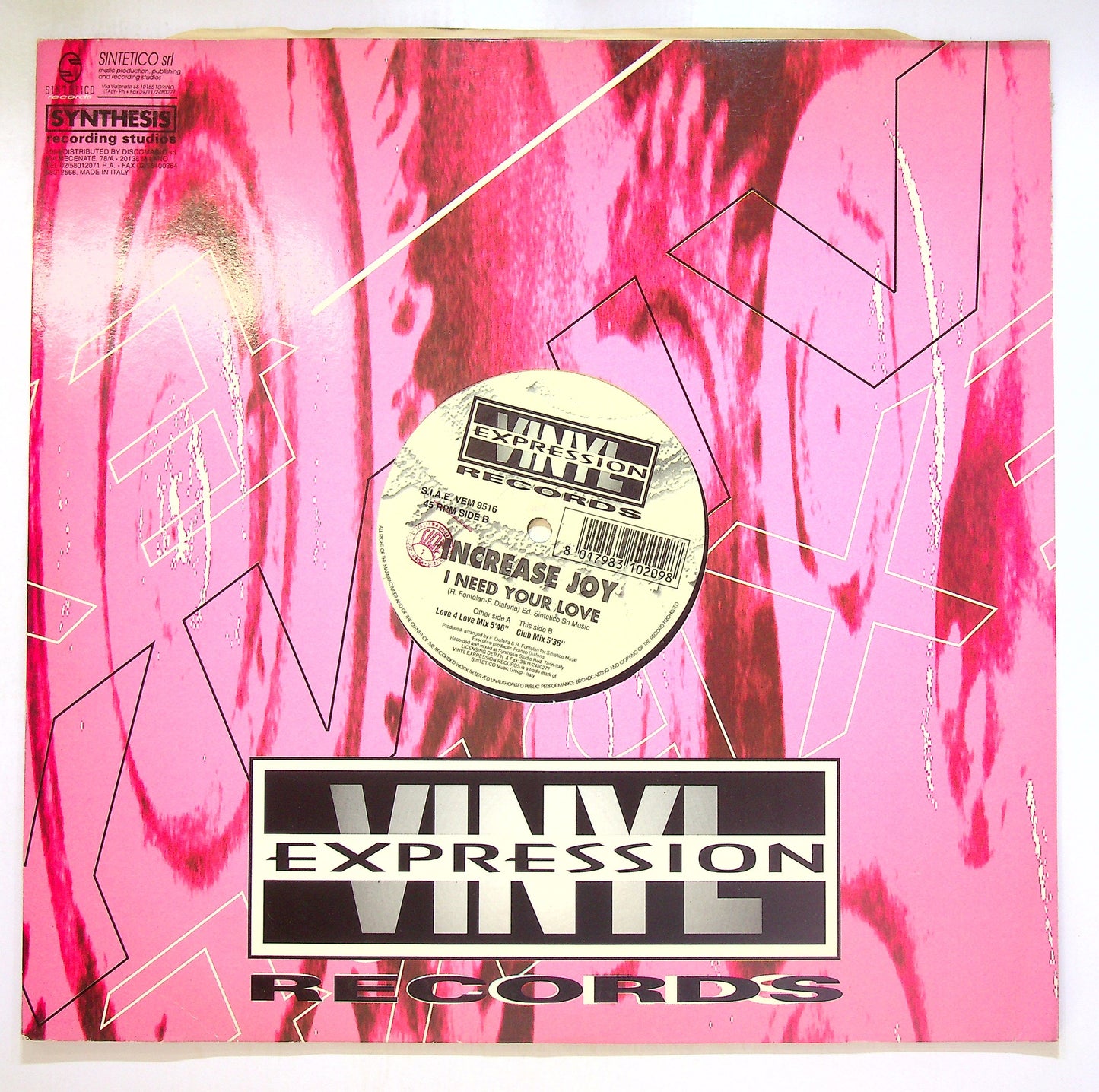 EBOND Increase Joy - I Need Your Love Vinile V100060