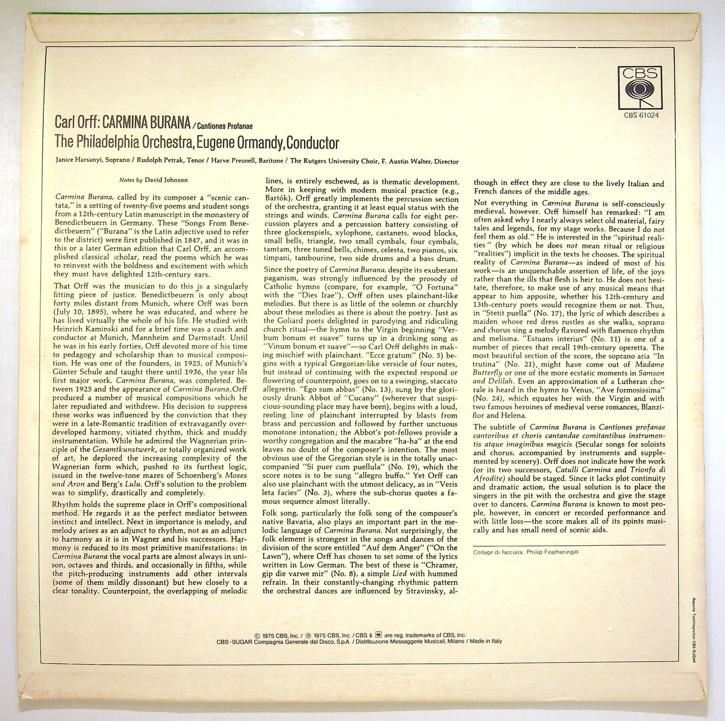 EBOND Carl Orff - Carmina Burana / Cantiones Profanae Vinile V100106