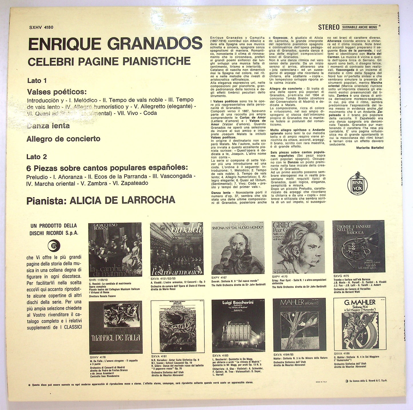 EBOND Enrique Granados celebri pagine pianistiche Vinile V100112