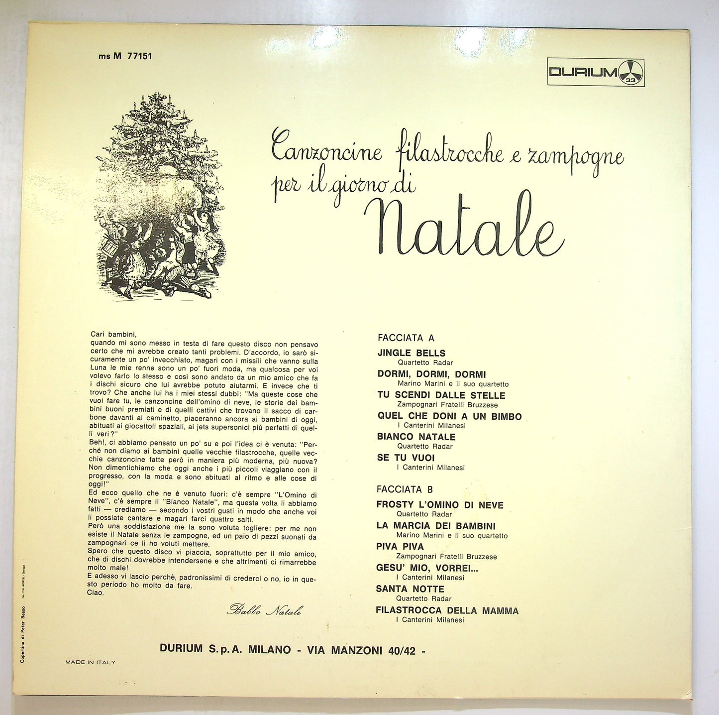 EBOND Canzoncine Filastrocche E Zampogne Per Il Giorno Di Natale Vinile V100118