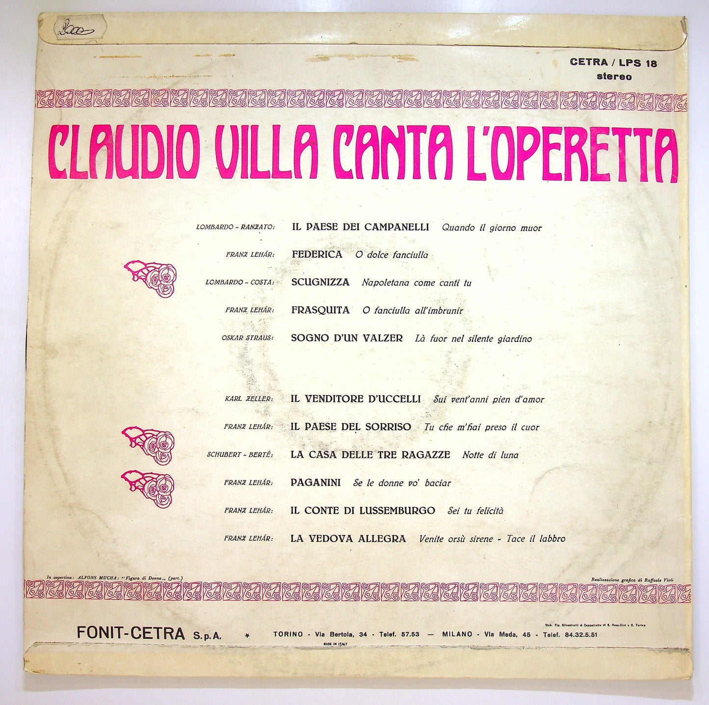 EBOND Claudio Villa - Claudio Villa Canta L'Operetta Vinile V103110