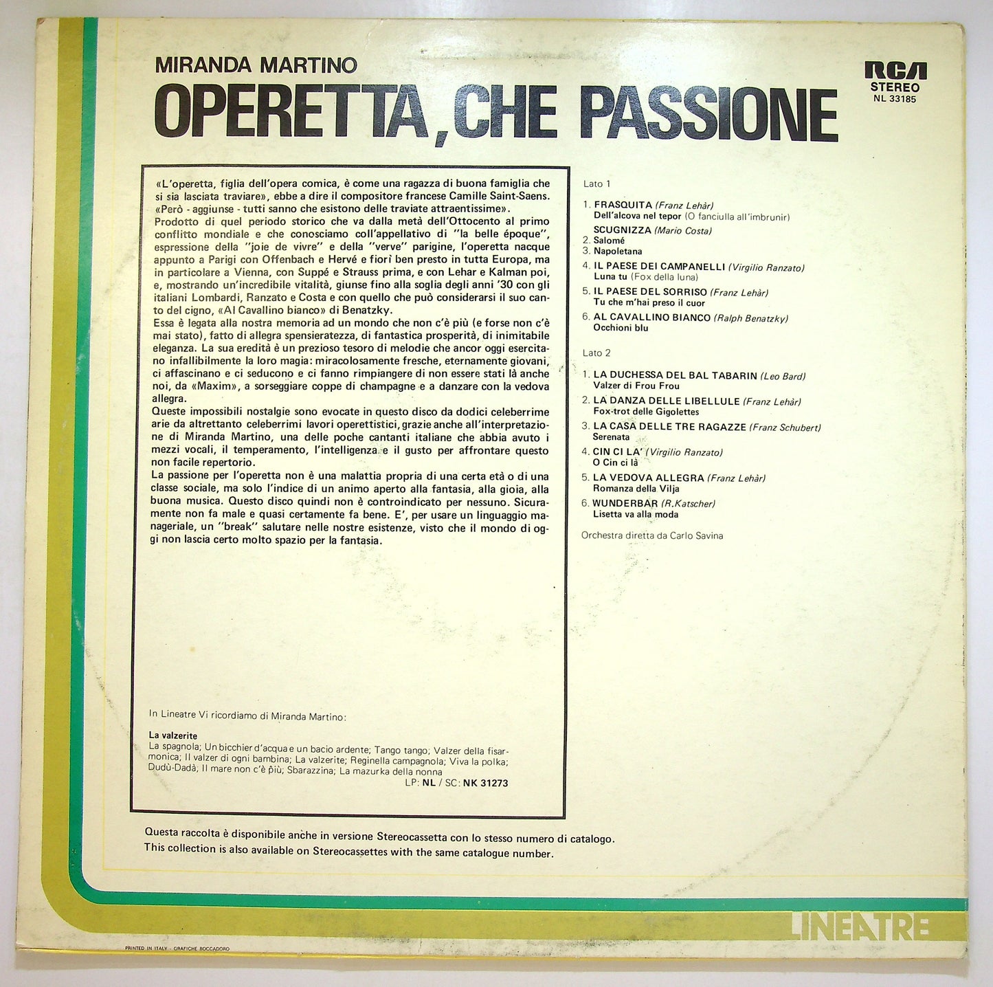 EBOND Miranda Martino - Operetta, Che Passione Vinile V103140