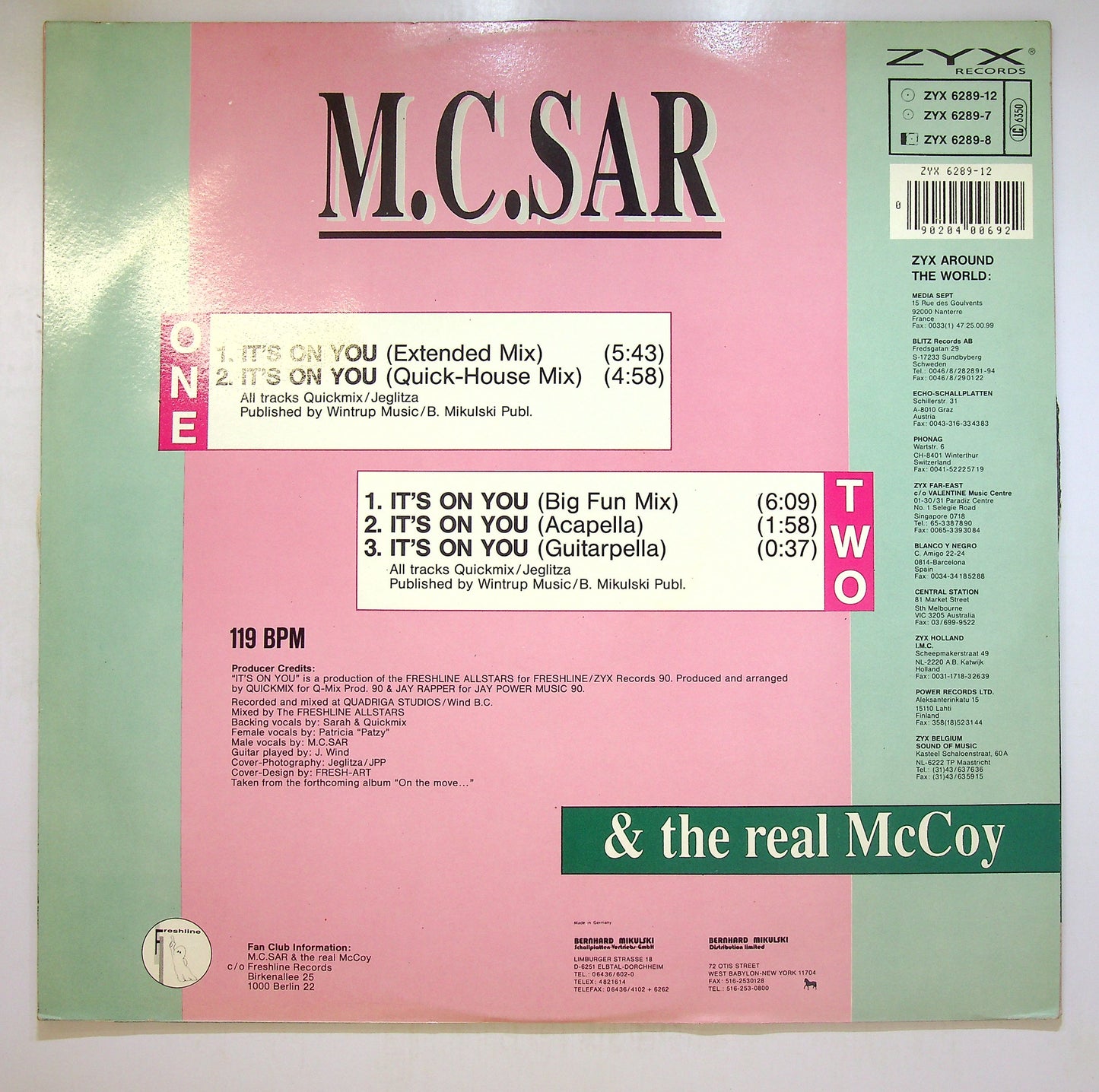 EBOND M.C. Sar & The Real McCoy - It's On You Vinile V104038