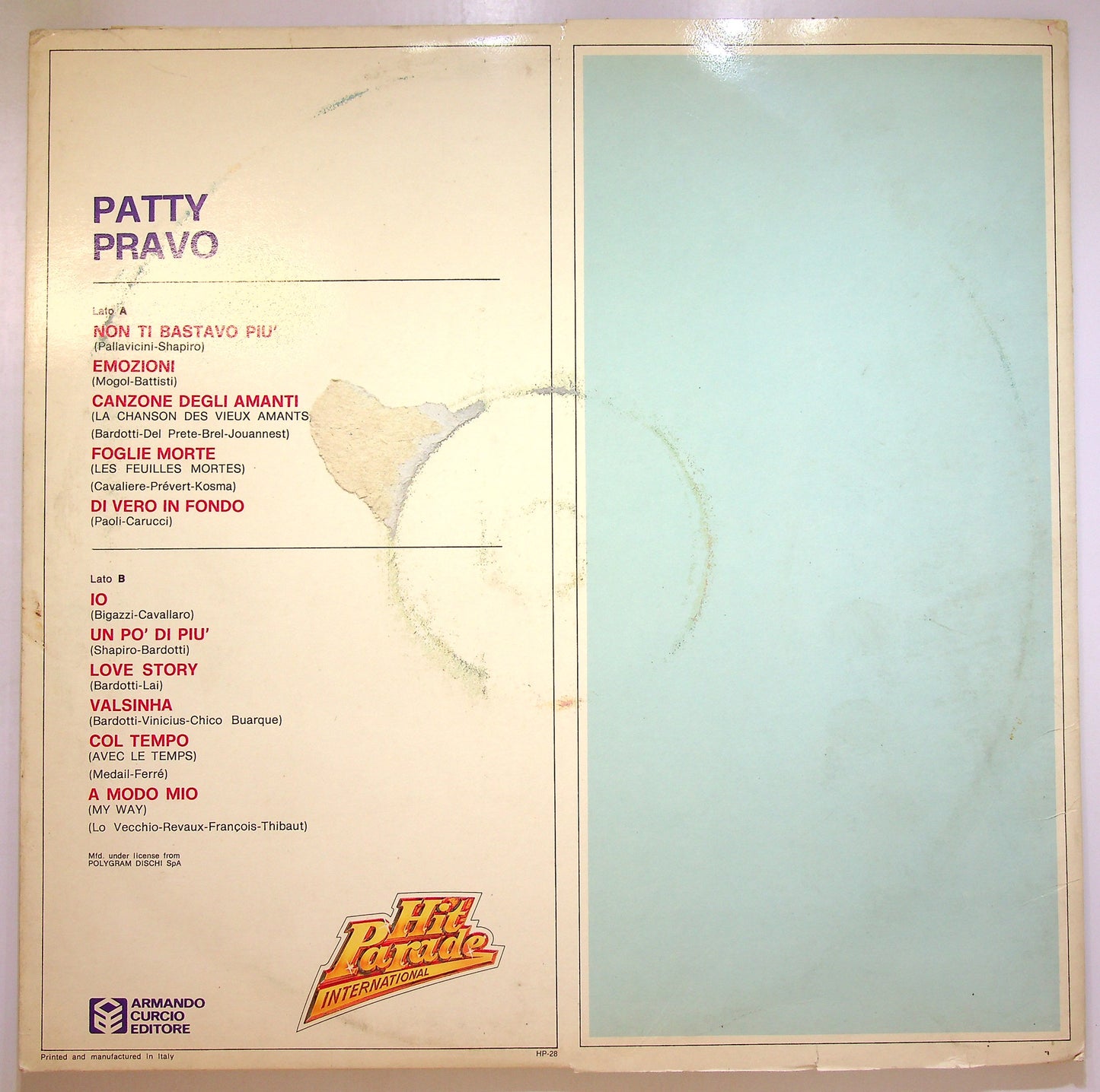EBOND Patty Pravo - Patty Pravo Vinile V105002