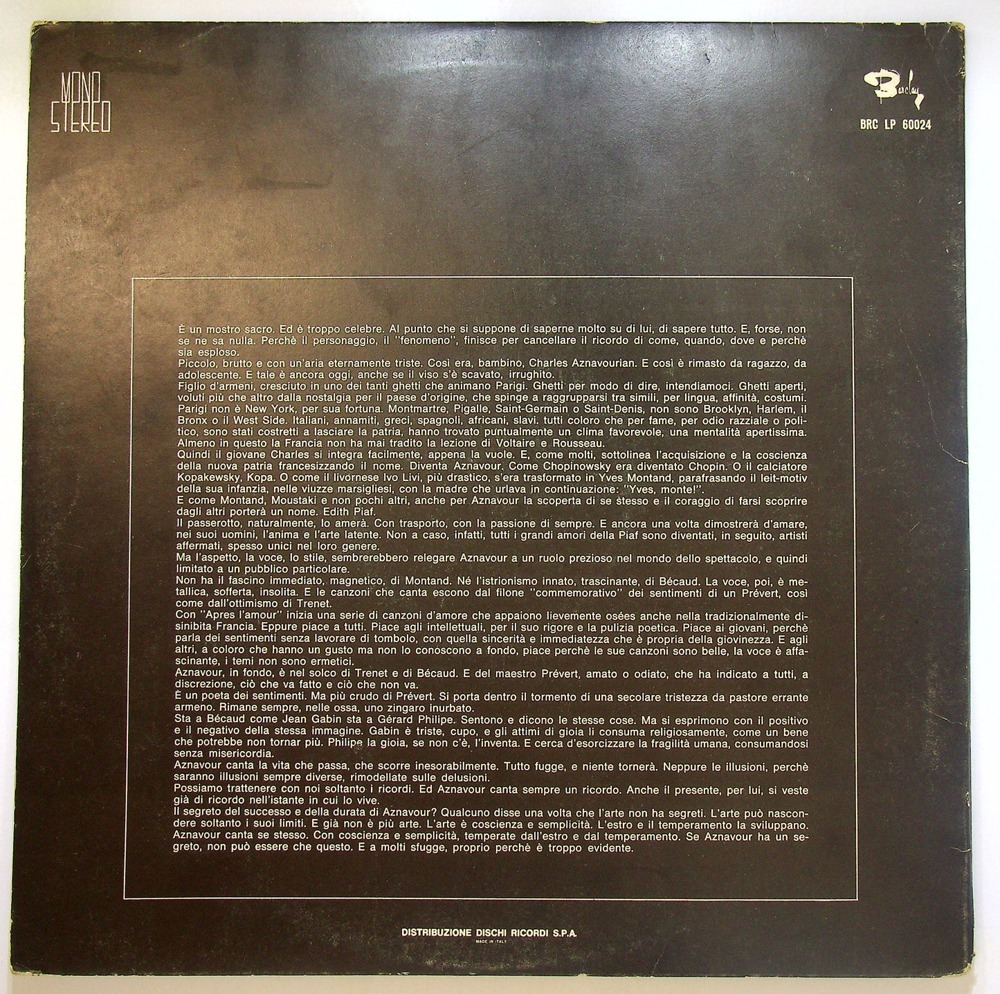 EBOND Charles Aznavour - Quando La Canzone E Arte Vinile V105011