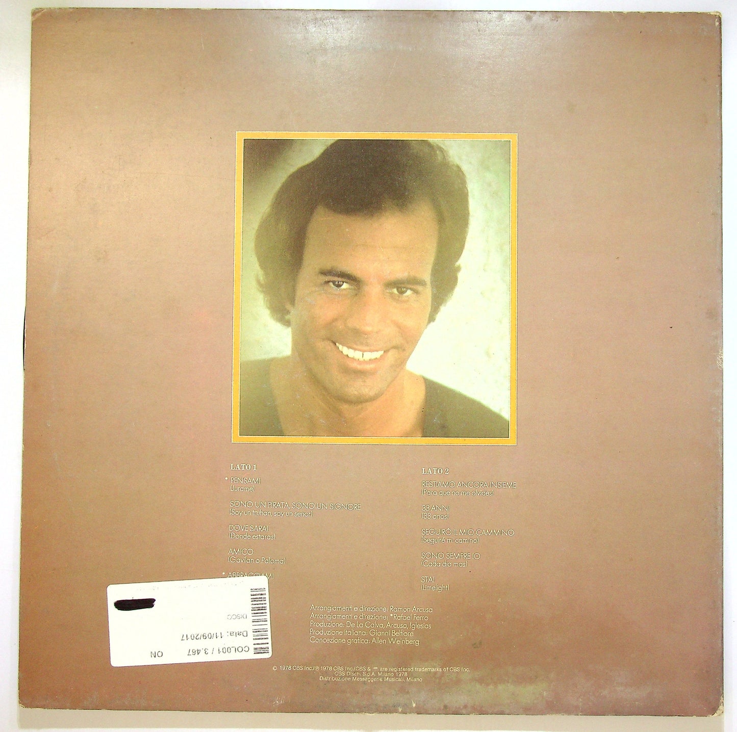 EBOND Julio Iglesias - Sono Un Pirata, Sono Un Signore Vinile V105028