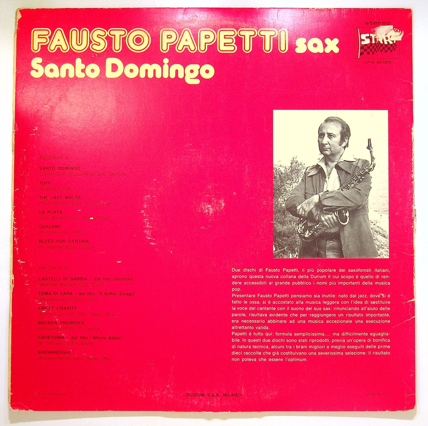 EBOND Fausto Papetti Sax - Santo Domingo Vinile V105036