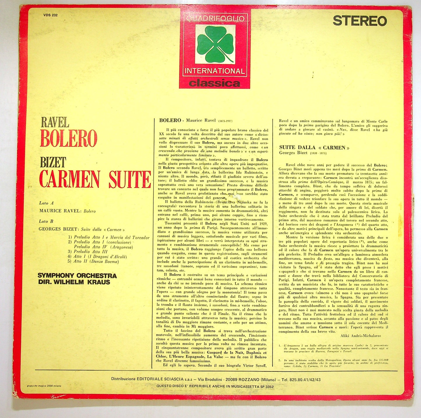 EBOND Bolero / Carmen Suite Vinile V105038