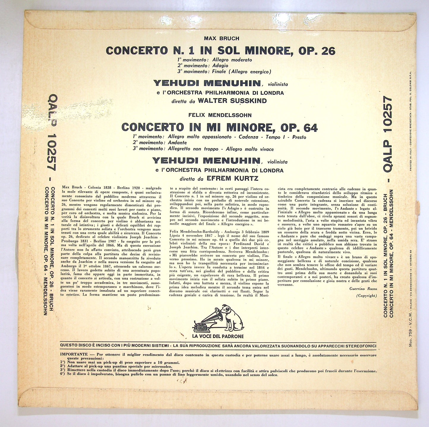EBOND Yehudi Menuhin - Concerto In Mi Minore, Op. 64 Vinile V105110